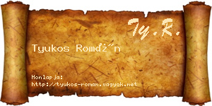 Tyukos Román névjegykártya